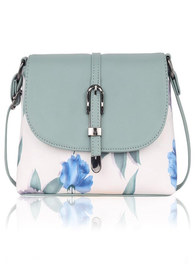 كاتشي حقيبة كتف أنيقة وعملية للنساء باللون الأخضر | حقيبة كروس أنيقة للبنات والسيدات | حقيبة بتصميم بسيط مصنوعة من الجلد الصناعي (MAN21GRE) - Image 1